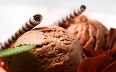 Pyszne lody czekoladowe z wafelkami i miętą. Idealne, gdy zastanawiasz się, jak zrobić lody.