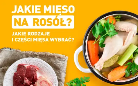 Jakie mięso na rosół? Na talerzu surowa wołowina i kości, w garnku gotujący się rosół z kurczakiem i warzywami.