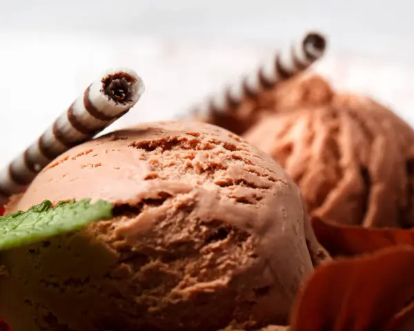 Pyszne lody czekoladowe z wafelkami i miętą. Idealne, gdy zastanawiasz się, jak zrobić lody.